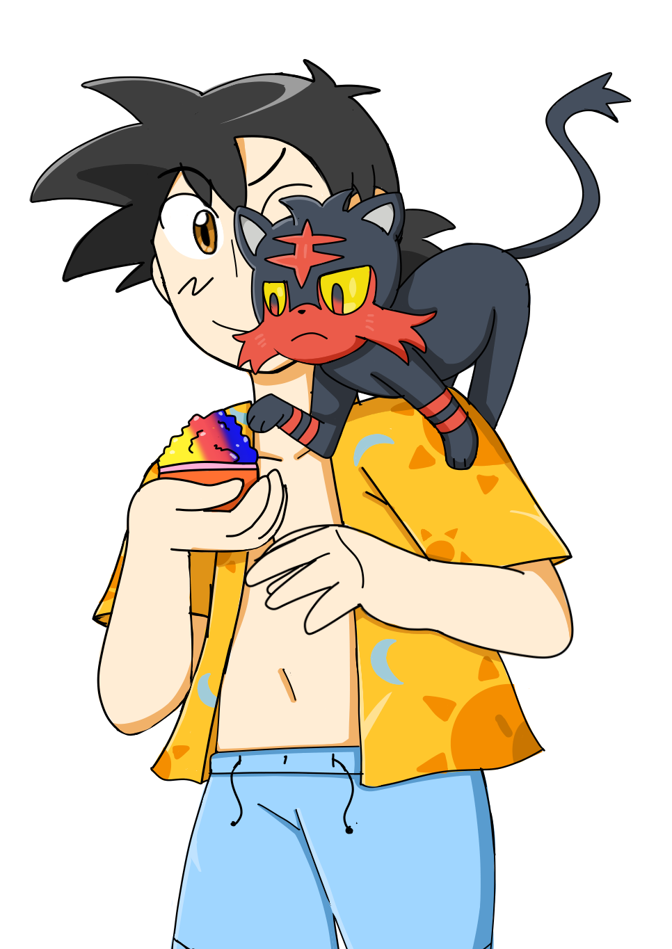 noodlerama: Ash figured out that the only way he can warm up to his fiesty cat is