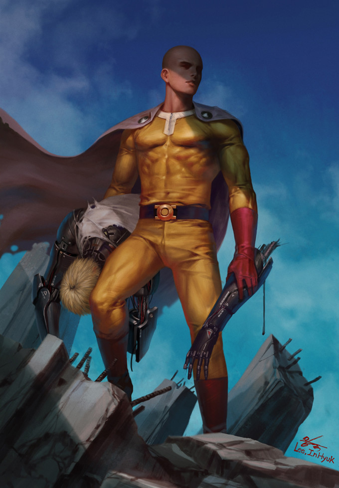 cyberclays:  Saitama + Genos - One Punch Man fan art by InHyuk LeeMore from One Punch