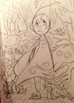 koolaid-girl:  A little process this for my OTGW drawing. I’m still mad I should have gotten more details right haha but I guess it looks ok though. 