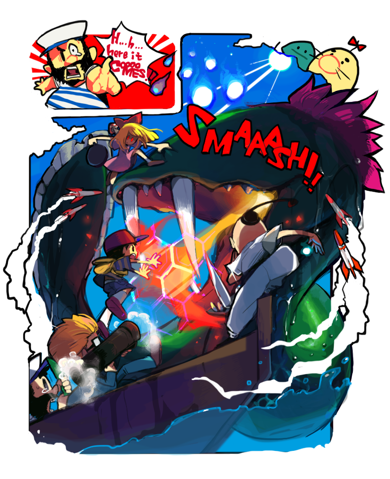 3n5san:  ずーっと描きたかったクラーケン戦！アメコミ風 