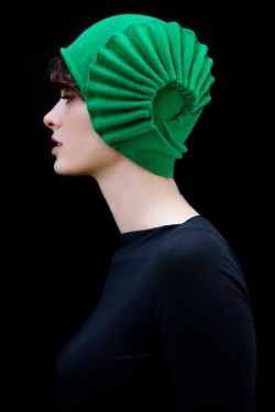 etsy:  A sculptural felt cloche in vivid