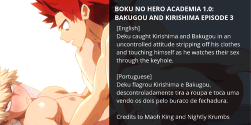 fuckanimationyaoi: [VIDEO] Boku no Hero Academia 1.0 - Bakugou X  Kirishima Episode 3  Lin