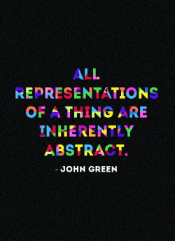 2amblues:  “All representations of a thing are inherently abstract” - John Green Created by: Sidrah Khatoon http://2amblues.tumblr.com/ 