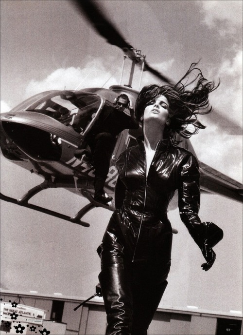 designerleather: Stephanie Seymour by Herb Ritts for Vogue UK August 1990 - Thierry Mugler thigh hig