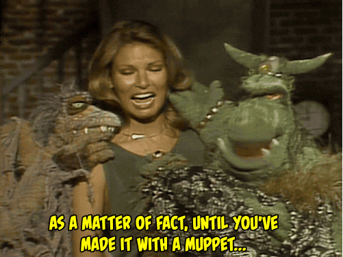 gameraboy:Raquel Welch and the Muppets on Saturday Night Live, April 24, 1976.