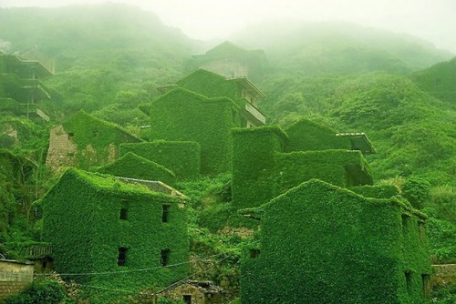 abandonedandurbex:Abandoned fishing village in China overrun by nature [1618x1080]