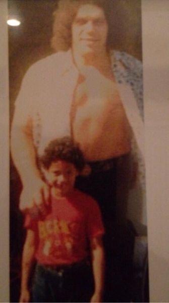 wonderfullyweirdgirl:  memewhore:  Andre The Giant posing with Dwayne “The Rock”