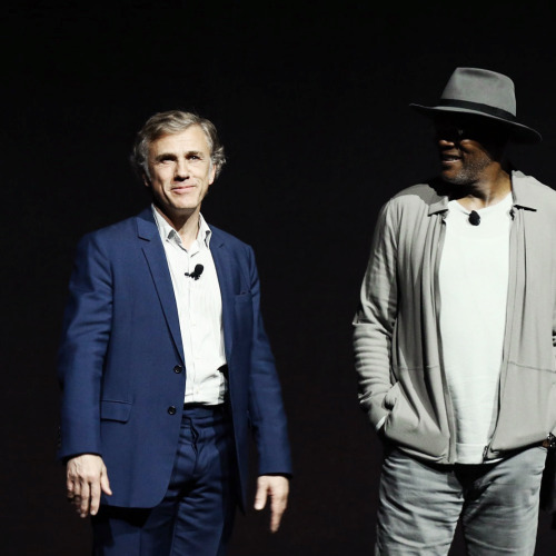 fychristophwaltz: Christoph Waltz, Samuel L. Jackson speak onstage during CinemaCon 2016 | April 12,