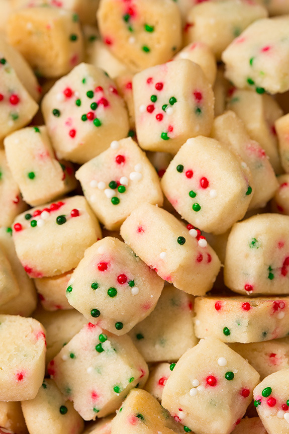 alittlechristmaslove:  sweetoothgirl:    Funfetti Shortbread Bites     Merry Christmas