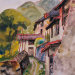 weepingwidar:Heribert Fischer-Geising (German, 1896-1984) - Shop in Miglieglia (1964)