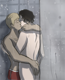 my-deerest-watson:  Red pants monday, yaaaay Some quick showering Johnlock, hope you like it,And this, my dear fellow fans, is my poor contribution to the fandom for today XD 