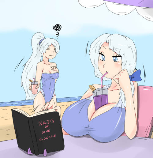 Weiss and Willow having a day at the beach