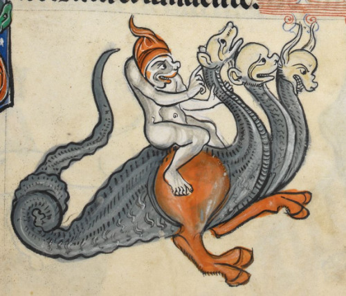 Some of the fabulous beasties from The Rutland Psalter for HalloweenManuscript made in England, poss