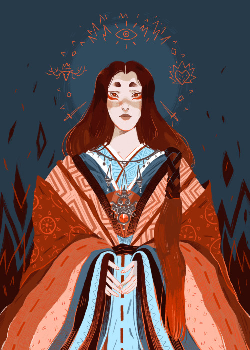 cy-lindric:The night is dark and full of terror ! Melisandre of Asshai commission for @histruequeen 