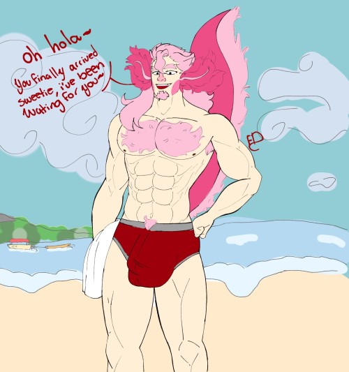 After Making Your Axolotl Man Wait, Now You Can Have Fun With Him On The Beach ~