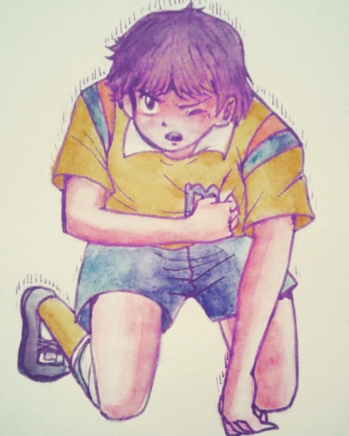 Misugi Jun ! I Played With My Watercolors And Purple Crayons :p Still Disappointed By The Results...