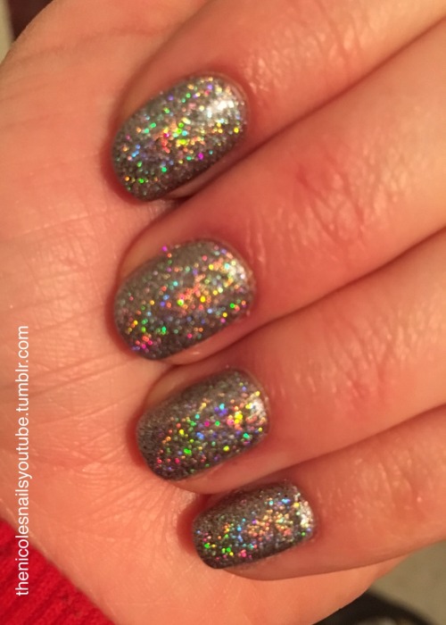 Holographic glitter, so difficult to catch the colours and sparkle in a photo!