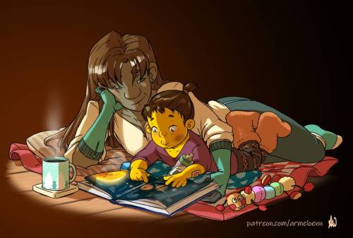 Little look into Frisk past. A little baby Frisk and his sister Tyreen on a warm stay home afternoon