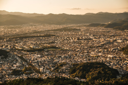 Sunday 8th October 2017. 18:00 Kyoto Japan.We decided to climb Daimonji to watch the sunset. We both