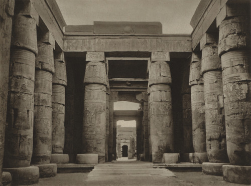 Interior of the Temple of Khonsu at Karnak,1910