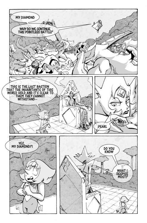mimicteixeira:  Another commission comic work, this time showing the past of pearl as main escort of white diamond, we still have to see what white diamond will be like commissions are open! if you’re interested click here to check the info and send