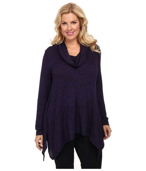 wantering-sweater-weather: Plus Size Marled Sweater Knit Longsleeve CowlShop for more like this on W