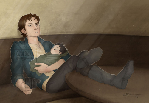 thewritersramblings: captbexx: Han &amp; Baby Ben ^-^ [Society6] #immediately preceding this mome