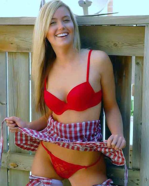 fuckable-titties:  Sexy farm girl stripping. 