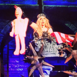 ladyxgaga:  Gaga’s reaction to a Perez Hilton blow up doll thrown on stage during the show in Las Vegas last night. 