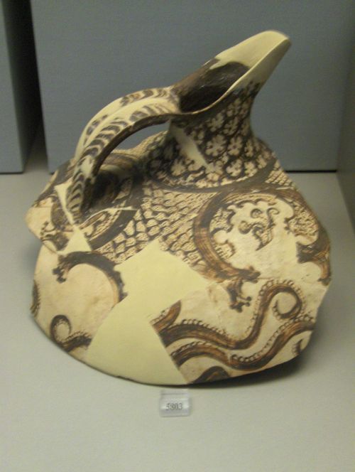 Fragment of a jug with marine style decoration* Late Minoan IB/ Late Helladic IIA period (15th centu