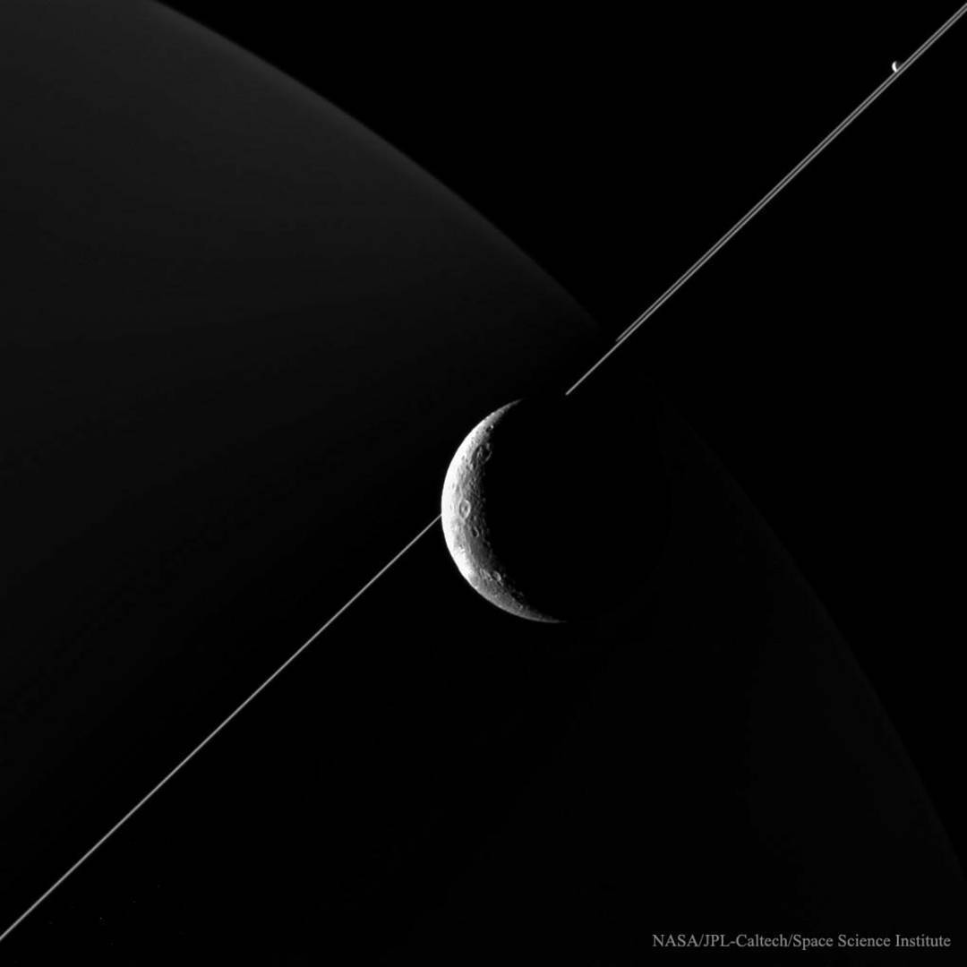 In the Company of Dione #nasa #apod  #satellite #moon #dione #planet #saturn #spacecraft