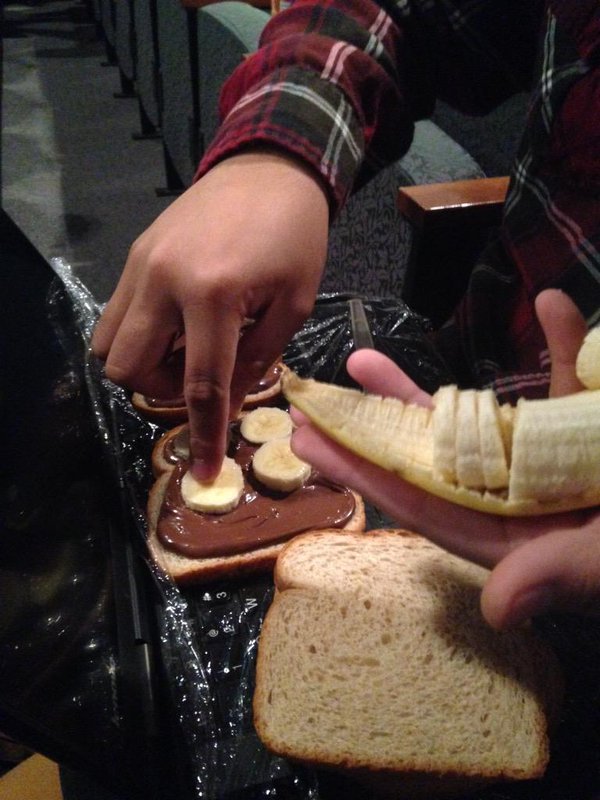 When the professor thinks you're taking notes but you're really making a Nutella