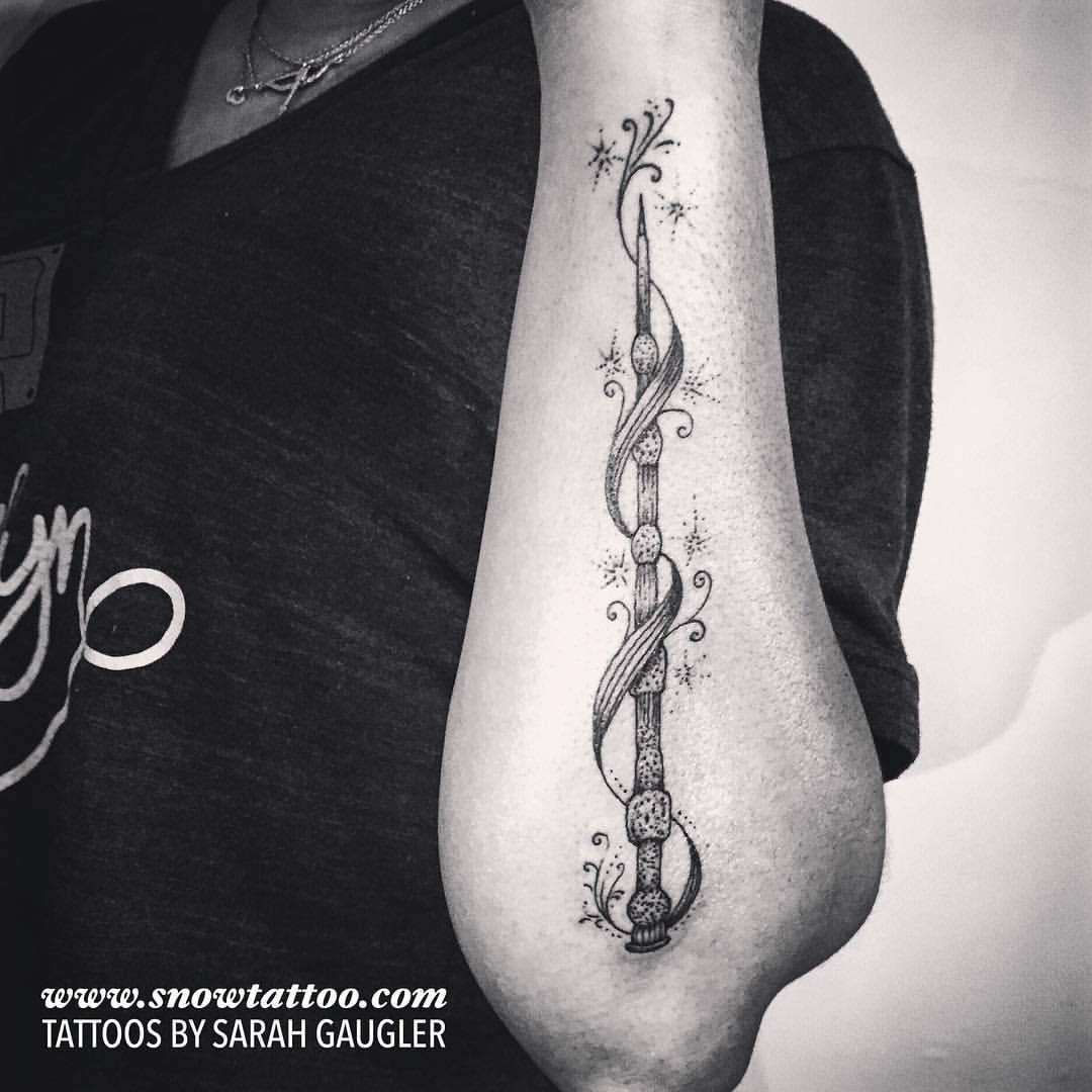 Elder wand Done by bannan today  Labyrinth Tattoo Collective  Facebook