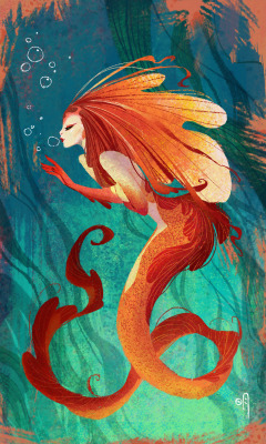 jigokuen:  Sometimes, all I want to draw is a cheesy mermaid. :P http://jigokuen.blogspot.com 