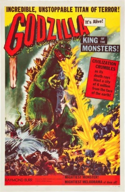 theniftyfifties:  &lsquo;Godzilla&rsquo; - 1956 film poster