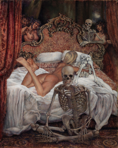 slobbering:Bart Heijlen ~ Eros and Thanatos[Oil on wood, 57x70cm]