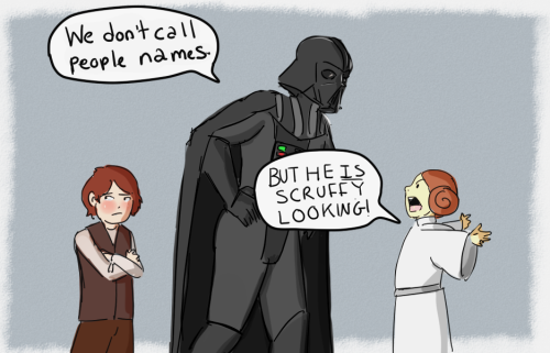 hokalinart:Darth Vader  trying to teach his kid life lessons.