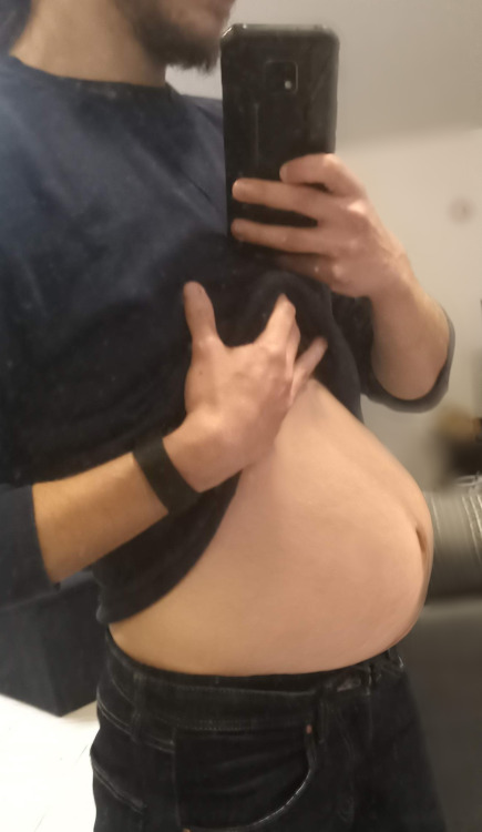 Some people have asked for belly updates, so here is one. The belly is already poking out of my shir