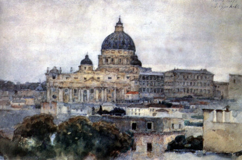 Saint Peter’s Cathedral in Rome, 1884, Vasily SurikovMedium: watercolor,paper