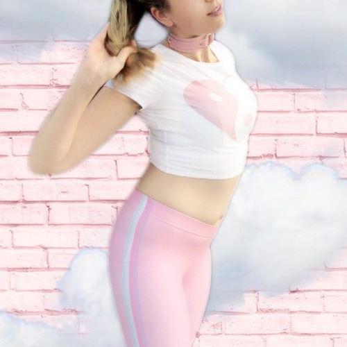 ☁️ the amazing @primal_moon wearing our HEART YIN YANG CROP + PINK STRIPE LEGGINGS + PANDIA COLLAR ☁