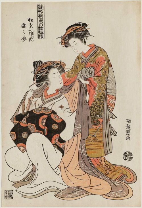Somenosuke of the Matsubaya, from the series Models for Fashion by Isoda Koryusai, 1776-1780