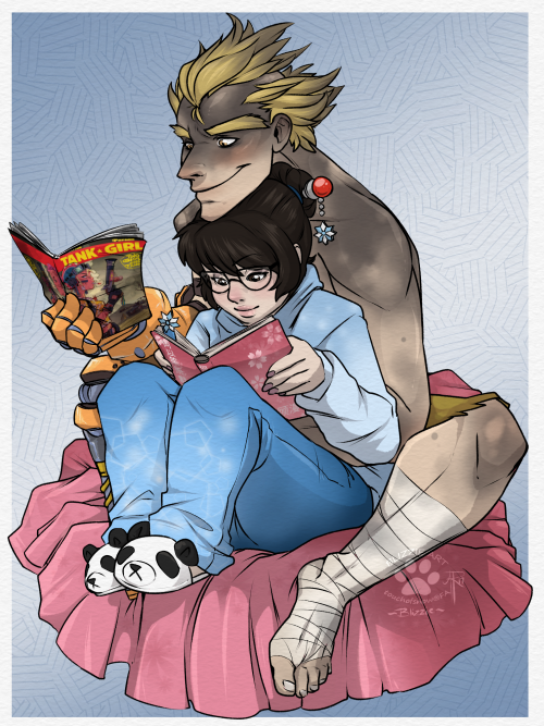 blizzekawaii-blog: Doing a little reading together! #Meihemtrash #Meihem #junkmei #MeiandJunkrat #JunkratandMei #Junkrat #Mei #Overwatch #OverwatchFanart