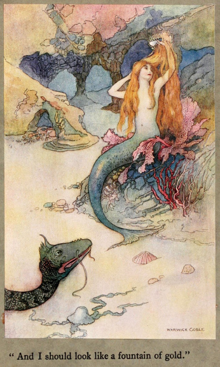 Warwick Goble (1862-1943), ‘The Mermaid’, “The Book of Fairy Poetry” by Dora Owen, 1920S