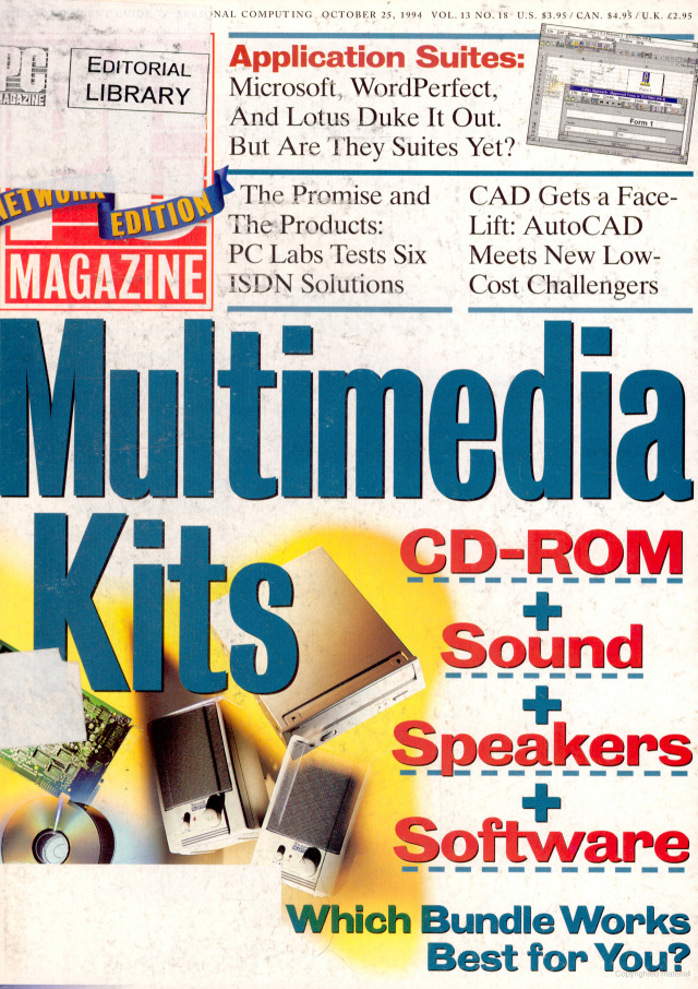 PC Magazine October 25, 1994Adding new hardware to your existing PC to usher it into the age of multimedia remained tricky, but this issue looked at bundles as an alternative to just “buying a better computer.” #computer magazine cover #pc magazine#multimedia