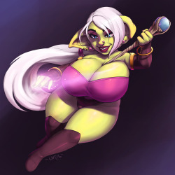 willmuzzi:  Commission I did a little while ago and forgot to post! Full-color of Blastermath’s goblin Amyzee 