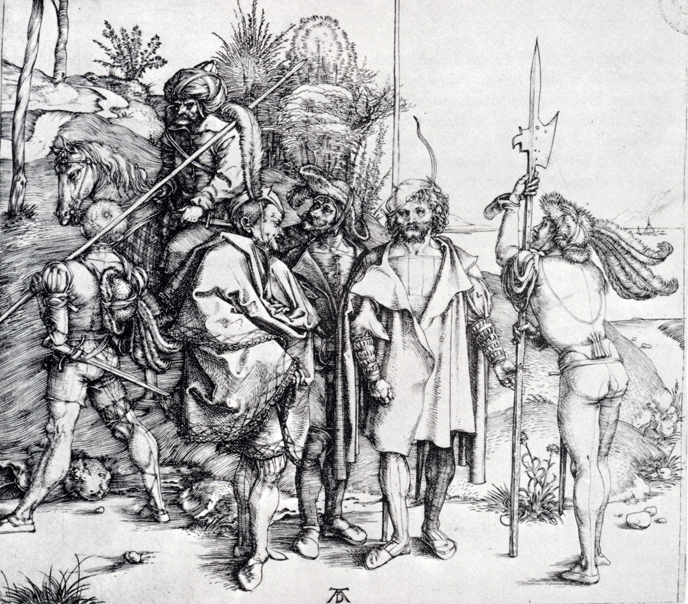 1495 Albrecht Durer - Five Lansquenets And An Oriental On Horseback