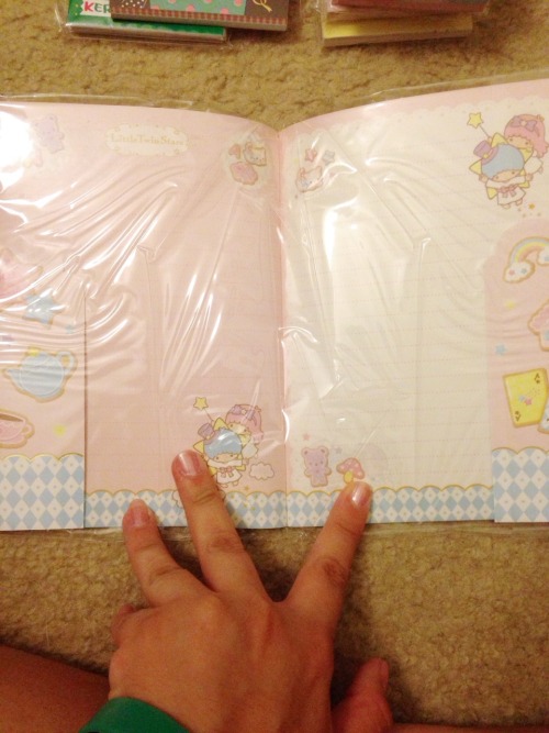 gummy-octopus:  gummy-octopus:  Selling some stationary items again!  Little Twin Stars loose paper set w/ stickers: Ŭ.00 Both sticker sheets: ū.50 Top row of small memo pads: Ū.00 each Middle row of small memo pads: Ū.50 Last row: Ū.00 Everything