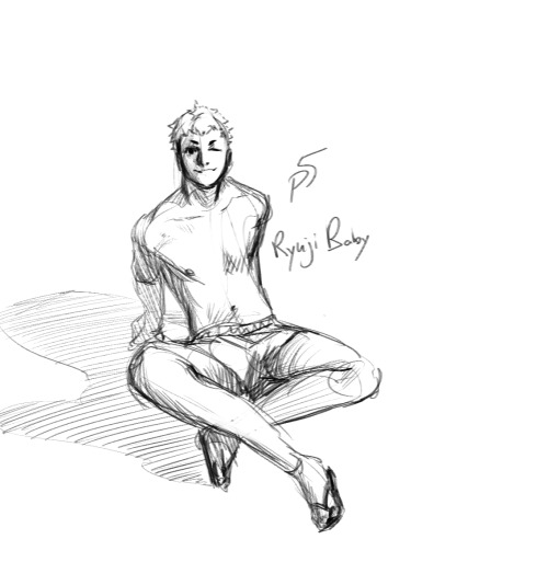 very quick lil sketch of baby ryuji :&gt;