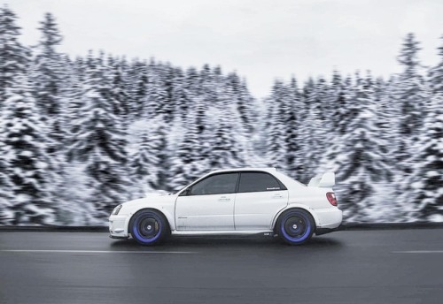 Hot STI on Falken Azenis tires melting that snow. @coco_subie @cadencrawford ⠀⠀ • Falken Tire V