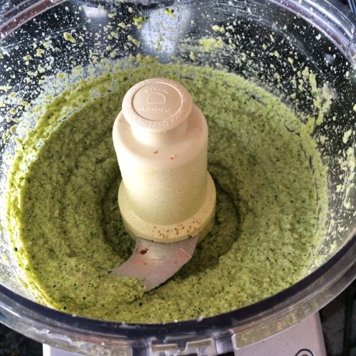 Broccoli walnut pesto.